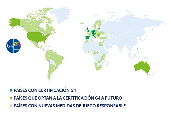 Países con el certificado Global Gambling Guidance Group del G4