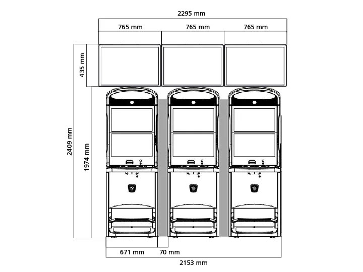 Mueble Deluxe - 3 pantallas