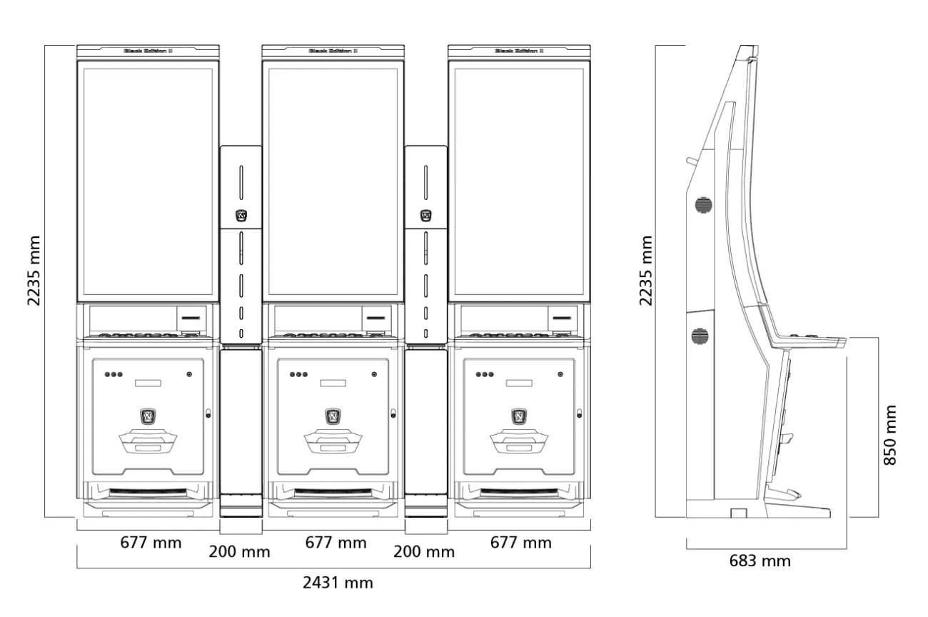 medidas del mueble FV837E black edition 2 con 49 pulgadas forma de J 