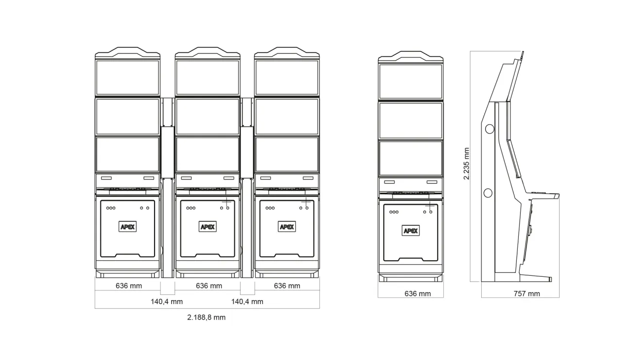 Las medidas del mueble de salón Clover Link Xtreme ASUP27P de Apex.