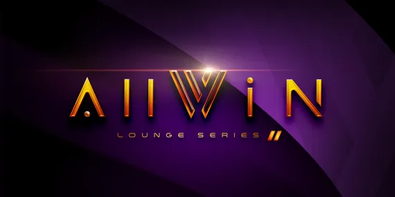 Logo de la máquina tragamonedas AllWin Lounge Series 2 de GiGames sobre fondo morado