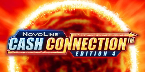 Logo con la bola de fuego de Cash Connection 4 de NOVOMATIC para Casino