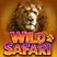 El logo del juego Wild Safari con un león en la parte de arriba