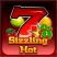 Logo del 7 rojo con el Juego de Riesgo de Sizzling Hot de NOVOMATIC