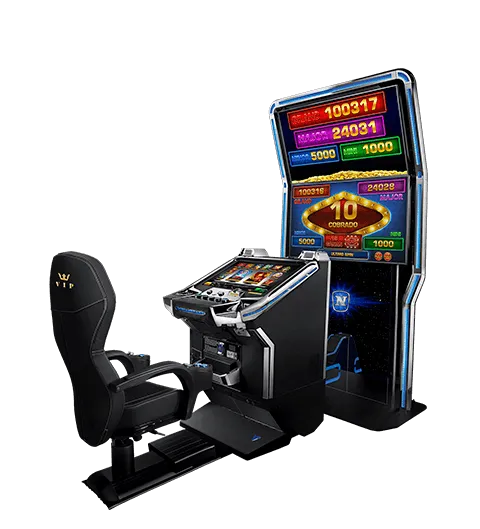 Gabinete FV880 V.I.P. de lado con vista de jackpots.