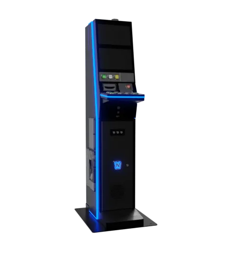 El mueble Minimat + de NOVOMATIC con el lateral de la máquina